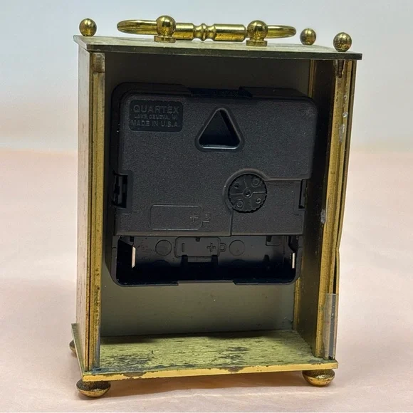 Quartz Alarm Carriage Clock in Brass Finish non working prop from west Germany - Picture 12 of 16